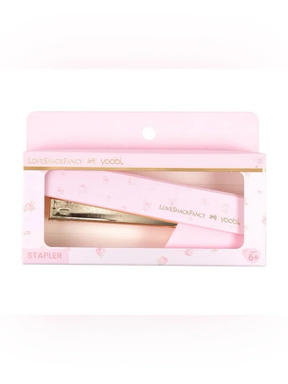 LoveShackFancy Pink Floral Stapler and Tape Dispenser Set